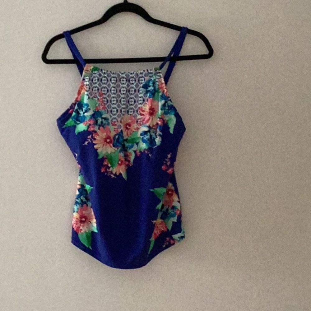 Floral Blue Women's Tankini